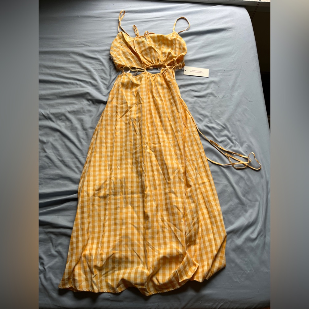 Find Me Now Yellow Gingham Dress